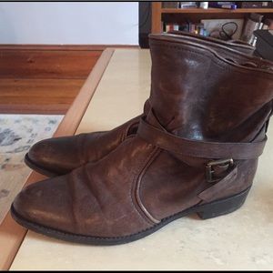 Frye brown short boots. Size 9